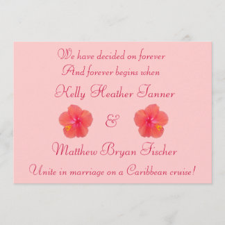 Convite de Recepção de Casamento de Hibisco Tropic