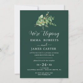 Convite de Recepção de Casamento Emerald Greenery