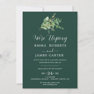 Convite de Recepção de Casamento Emerald Greenery
