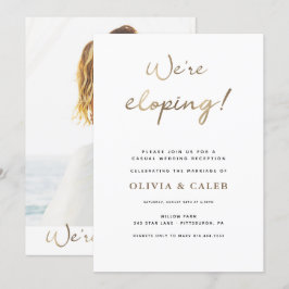 Convite de recepção de casamento Estamos fugindo p
