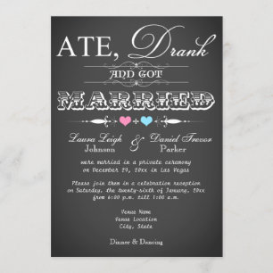 Convite de recepção de casamento estilo quadro neg