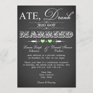 Convite de recepção de casamento estilo quadro neg