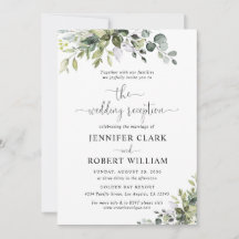 Convite de Recepção de Casamento Eucalipto