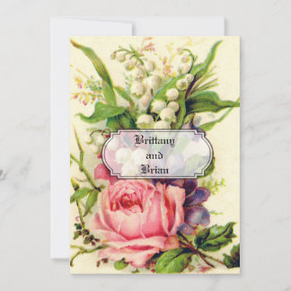 CONVITE DE RECEPÇÃO DE CASAMENTO FLORAL VINTAGE