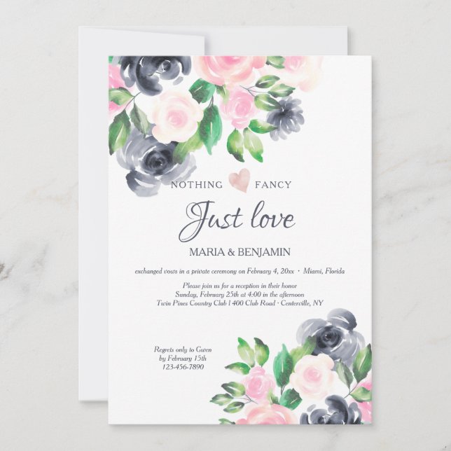Convite de Recepção de Casamento Fuga (Frente)