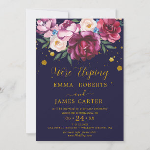 Convite de Recepção de Casamento Fugitivo Floral d