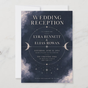 Convite de Recepção de Casamento Lua Celestial