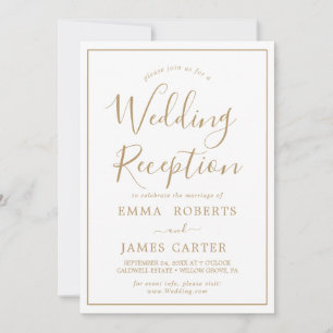 Convite de Recepção de Casamento Minimalista Doura
