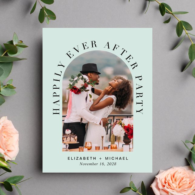 Convite de Recepção de Casamento Mint com Foto do  (Criador carregado)