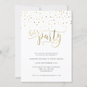 Convite de Recepção de Casamento Noturno 'Vamos Fa
