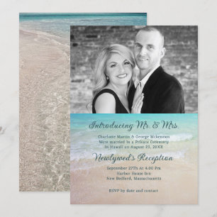 Convite de Recepção de Casamento Privado na Praia 