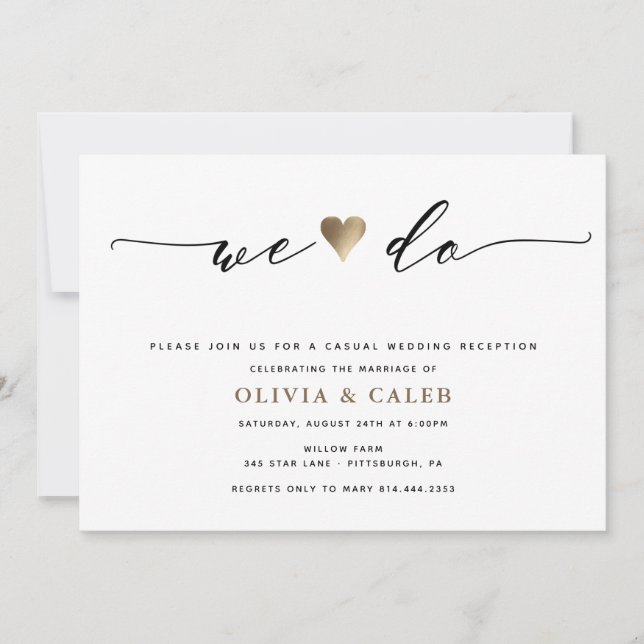 Convite de recepção de casamento Recém-casados (Frente)