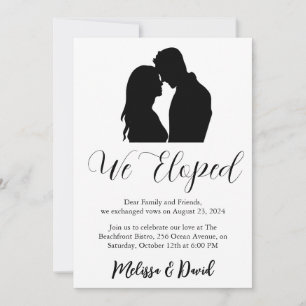 convite de recepção de casamento secreto em preto 