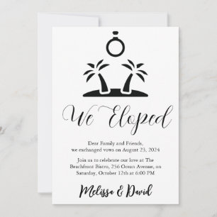 convite de recepção de casamento secreto em preto 