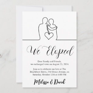 convite de recepção de casamento secreto em preto 