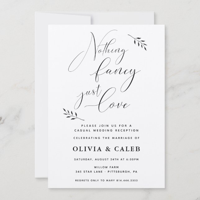 Convite de Recepção de Casamento Sem Frescuras (Frente)