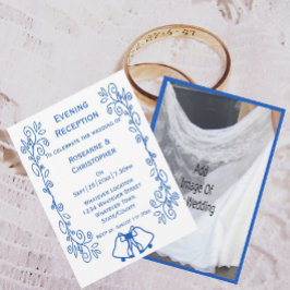 Convite de Recepção de Casamento Sininhos Azul Saf