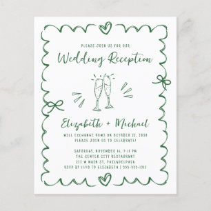 Convite de Recepção de Casamento Verde Caprichoso