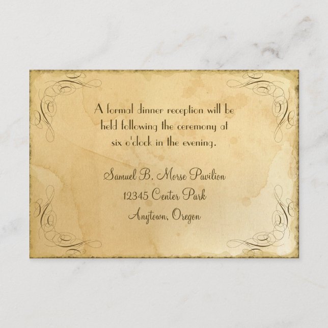 Convite de Recepção de Casamento Vintage com Manch (Frente)