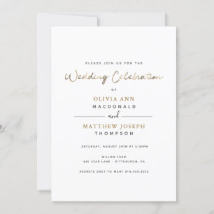 Convite de recepção de celebração de casamento de 