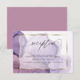 Convite de Recepção de Lilás Rosa Plum Inky Modern