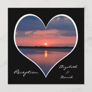 Convite de Recepção de Pós-Casamento - Pôr do Sol