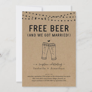 Convite de Recepção Divertida Apenas com Cerveja G