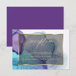 Convite de Recepção Elegant Aqua e Deep Purple