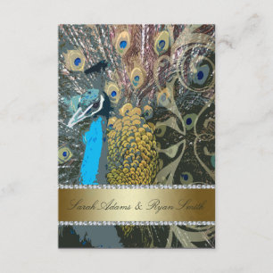 Convite de Recepção Elegante Pavão Dourado