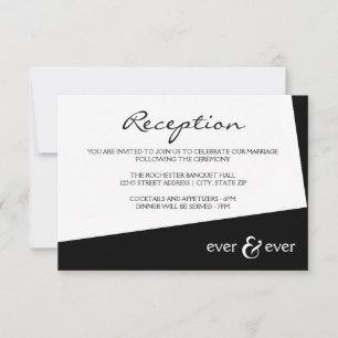 Convite de Recepção Ever & Ever Preto Ângulo