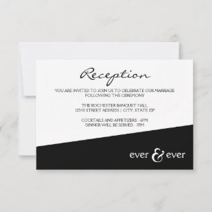 Convite de Recepção Ever & Ever Preto Ângulo
