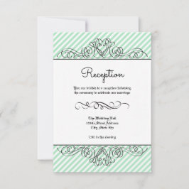 Convite de Recepção - Flores Formais em Hortelã