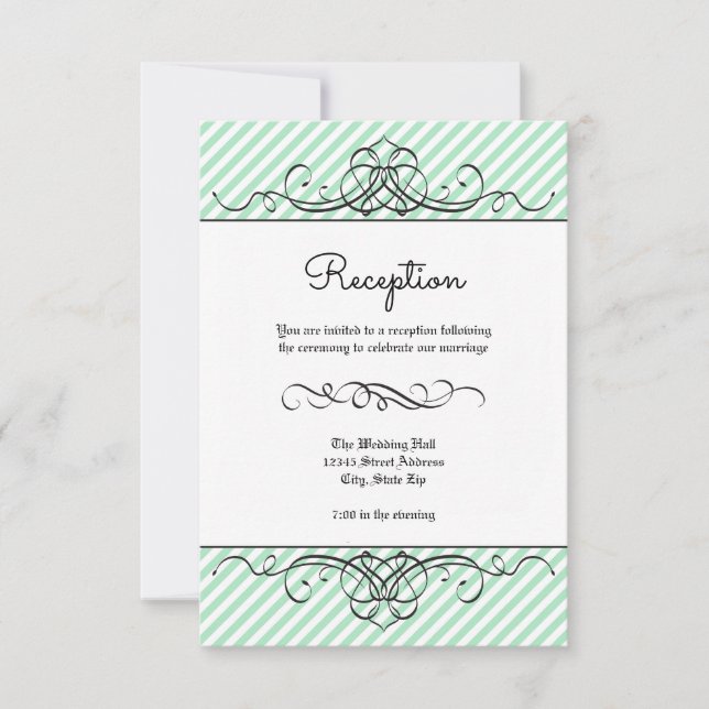 Convite de Recepção - Formal Vintage Flourish (Frente)