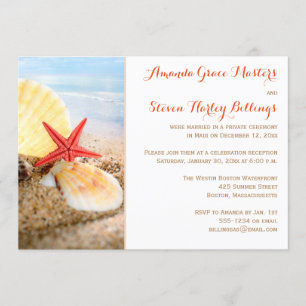Convite de Recepção Pós-Casamento Tema Praia Somen