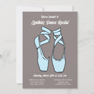 Convite de Recital de Dança de Ballet Azul Minimal