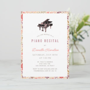 Convite de Recital de Piano Flor Silvestre Branco