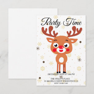 Convite de Rena de Nariz Vermelho Rudolph