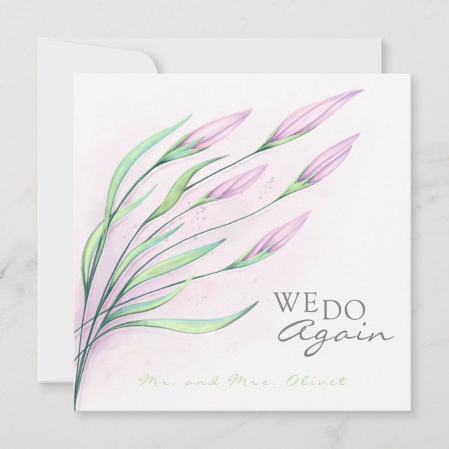 Convite de Renovação de Votos de 10 Anos das Lilas (Frente)