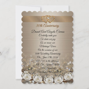 Convite de renovação de votos de aniversário de 30