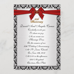 Convite de renovação de votos de aniversário de 50