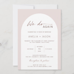 Convite de renovação de votos de arco moderno e mi