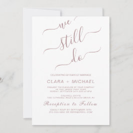 Convite de Renovação de Votos de Caligrafia em Ros