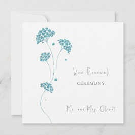 Convite de Renovação de Votos de Flores Turquesa F