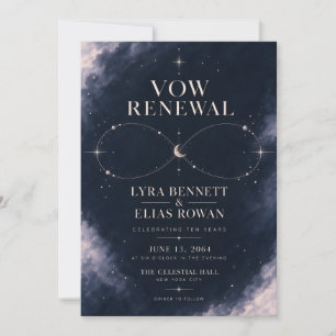 Convite de Renovação de Votos   Prata Celestial ao