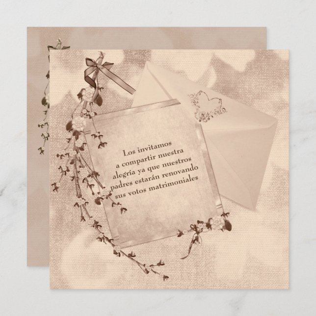 Convite de Renovação de Vow de Casamento de Texto  (Frente/Verso)