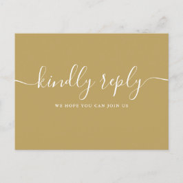 Convite de Resposta de Carta Postal Elegante em Ou