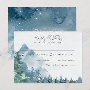 Convite de Resposta de Casamento Azul Crepúsculo R