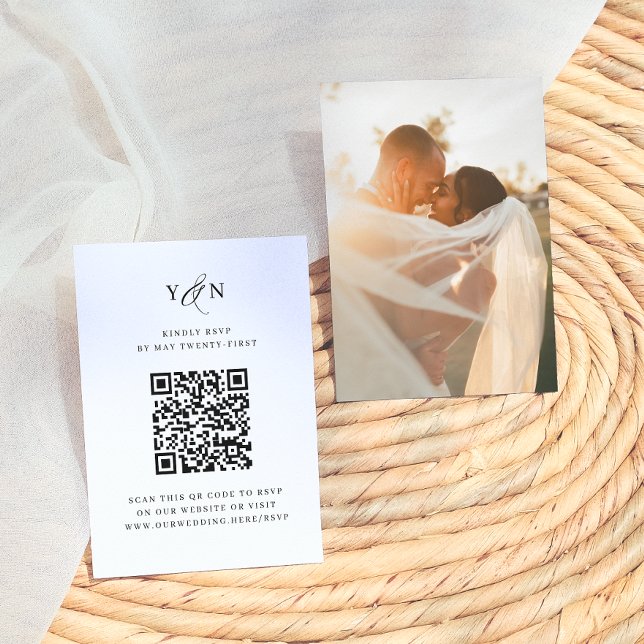 Convite de Resposta de Casamento Código QR Elegant (Criador carregado)