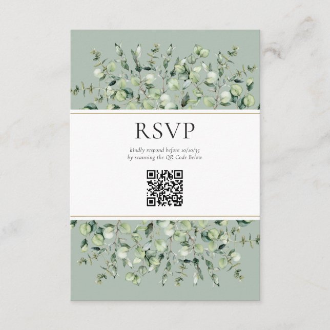 Convite de Resposta de Casamento com Código QR em  (Frente)