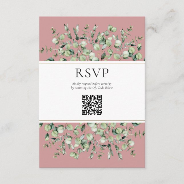 Convite de Resposta de Casamento com Código QR em  (Frente)